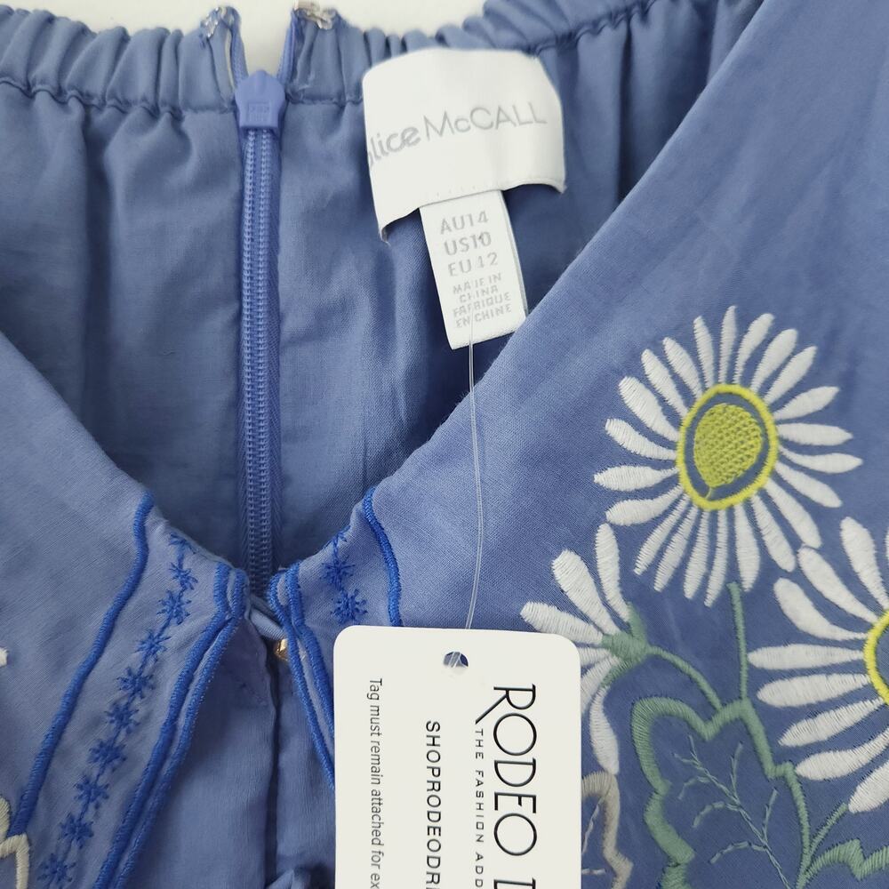 New Alice McCall  Honeycomb Daisy Maxi Dress Size 10 Blue Floral $525 - Picture 4 of 11